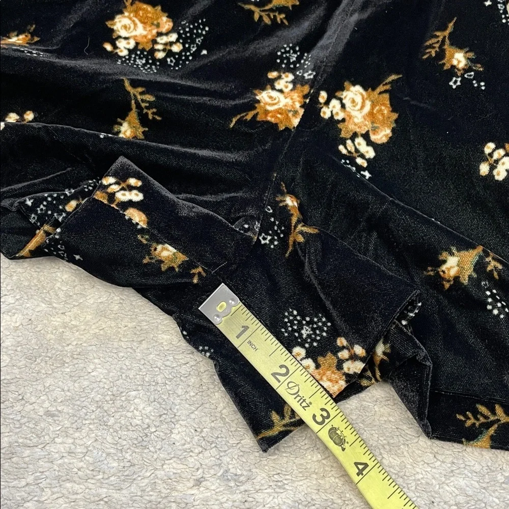 NWT Maje Inouk Floral Velvet Puff Sleeve Playsuit Black Floral Romper Sz 38